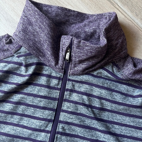 Lululemon Purple & Grey Striped Half-Zip Pullover - Size Large - Picture 2 of 5